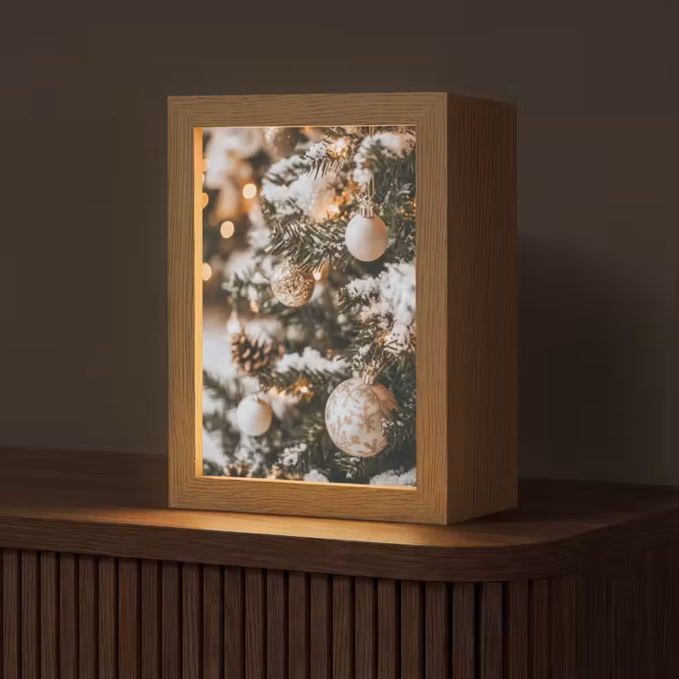 Kerst - Kerstboom - Winter - Binnen - Sneeuw Light Box met kabel (Tafellamp) klein -z3d_website