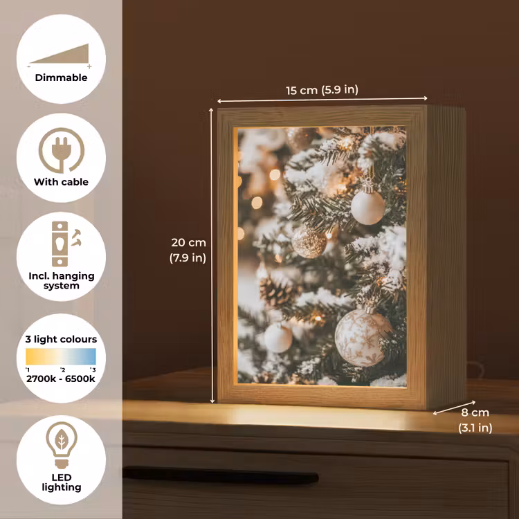 Kerst - Kerstboom - Winter - Binnen - Sneeuw Light Box met kabel (Tafellamp) klein -USP_EN