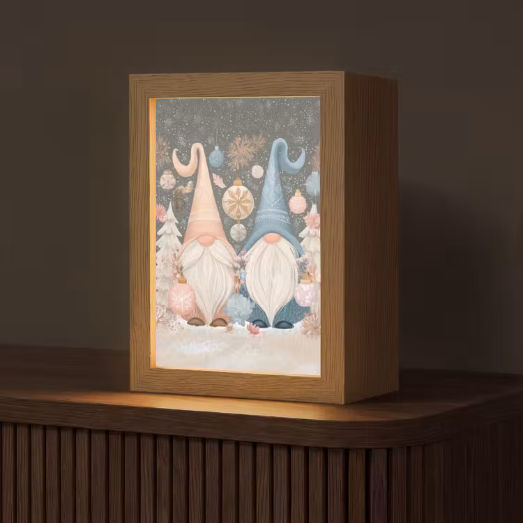 Kerst - Gnomen - Pastel Light Box met kabel (Tafellamp) klein -z3d_website