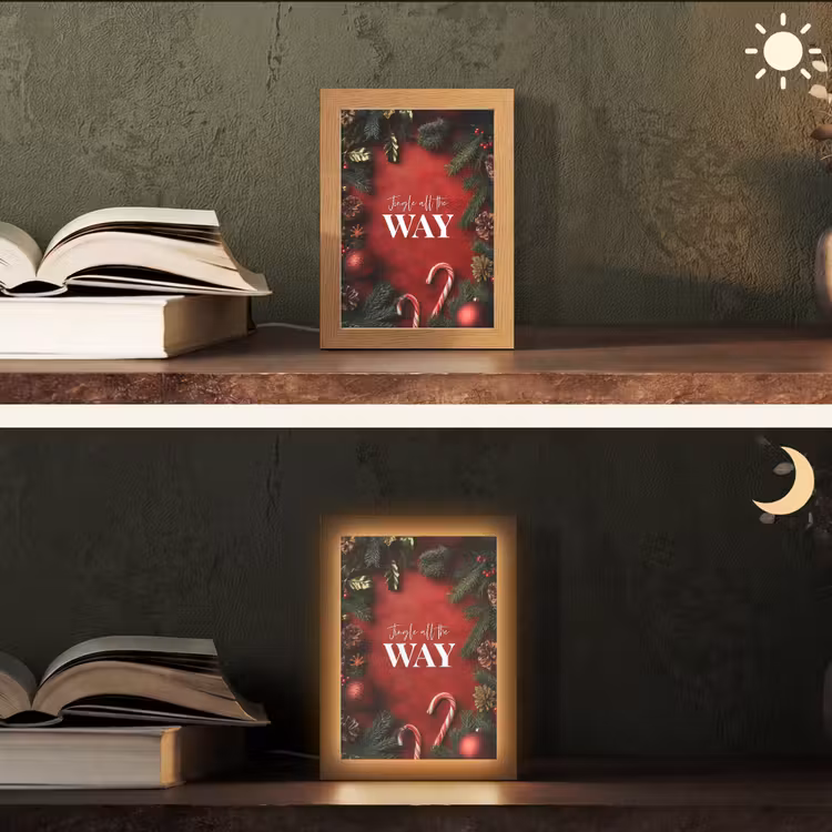 Kerst - Quote - Rood - Kerstballen Light Box met kabel (Tafellamp) klein -sfeer3