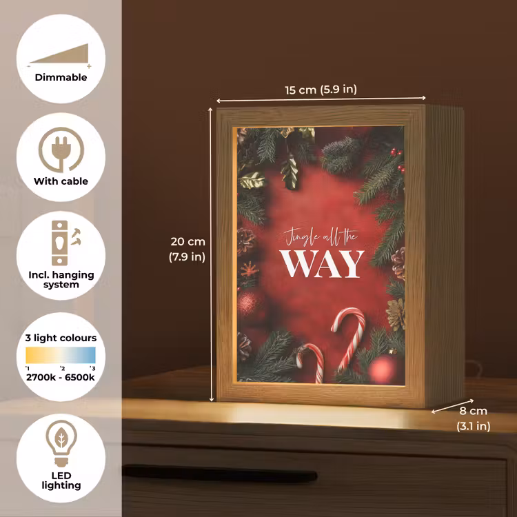 Kerst - Quote - Rood - Kerstballen Light Box met kabel (Tafellamp) klein -USP_EN