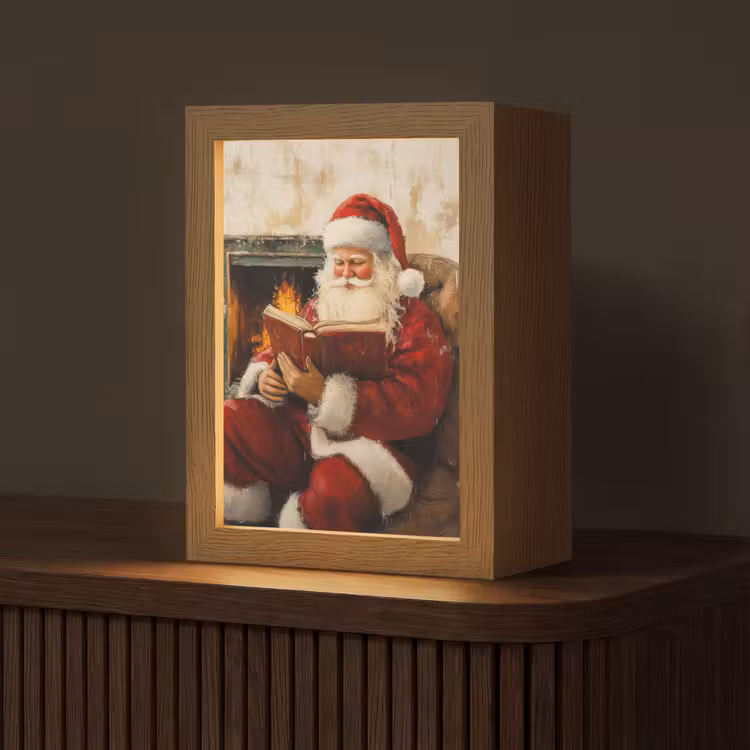 Kerst - Kerstman - Winter - Open Haard Light Box met kabel (Tafellamp) klein -z3d_website