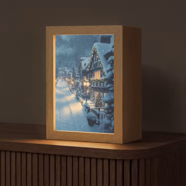 Kerstdorp - Kerst - Sneeuw - Winter Light Box met kabel (Tafellamp) klein -z3d_website