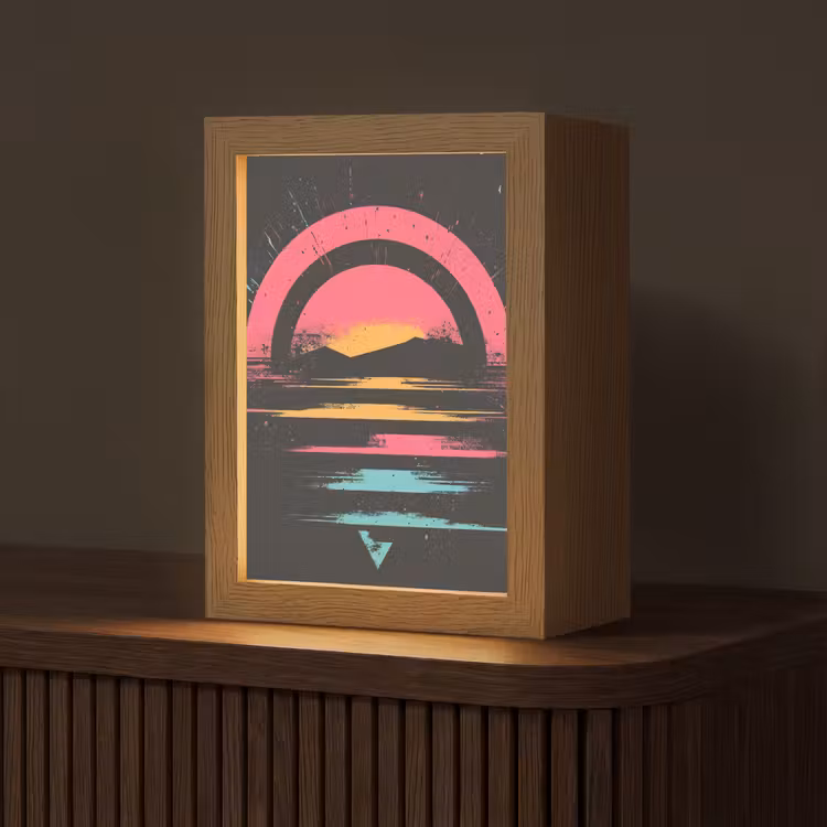 Cirkel - Abstract - Roze Light Box met kabel (Tafellamp) klein -z3d_website