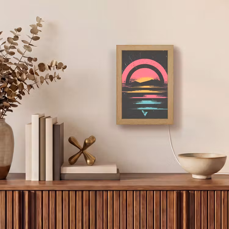 Cirkel - Abstract - Roze Light Box met kabel (Tafellamp) klein -sfeer2