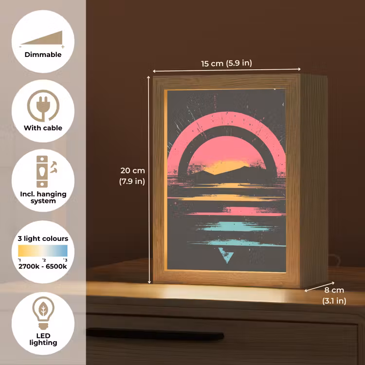Cirkel - Abstract - Roze Light Box met kabel (Tafellamp) klein -USP_EN