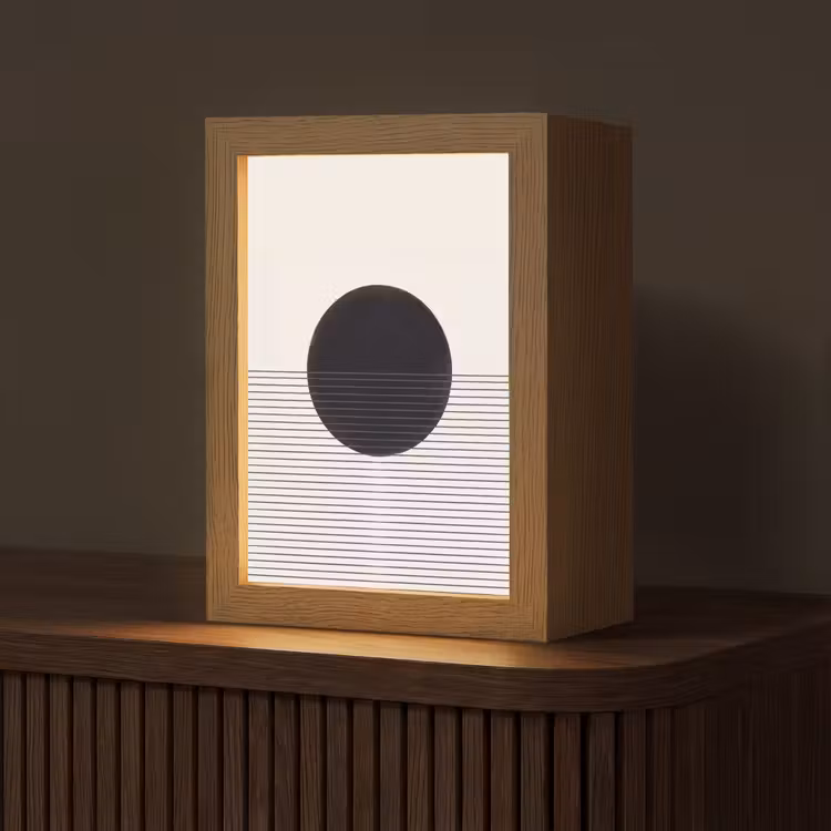 Table Lamp - Circle - Lines - Abstract - Cirkel - Lijnen - Abstract Light Box met kabel (Tafellamp) klein