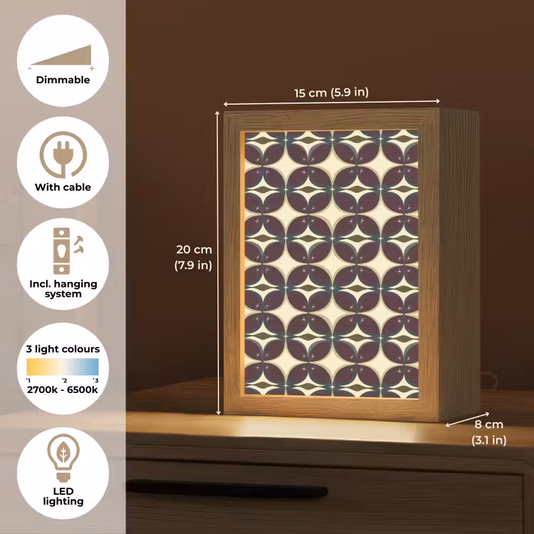 Cirkel - Retro - Kleurrijk Light Box met kabel (Tafellamp) klein 925 -USP_EN