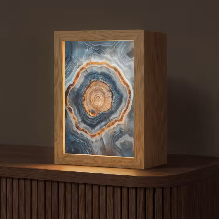 Cirkel - Ringen - Steen - Tinten Light Box met kabel (Tafellamp) klein -z3d_website