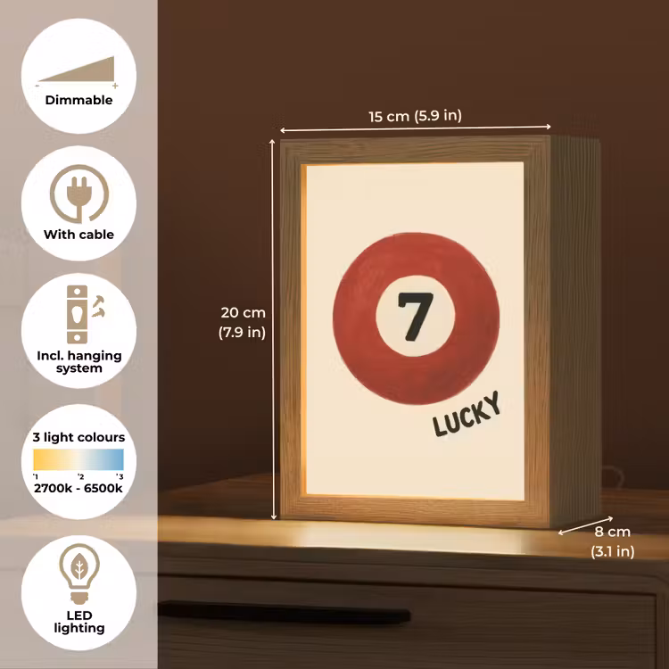 Cirkel - Zeven - Lucky - Rood Light Box met kabel (Tafellamp) klein -USP_EN