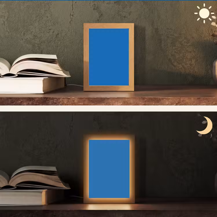 Classic - Azure - Blauw Light Box met kabel (Tafellamp) klein 925 -sfeer3