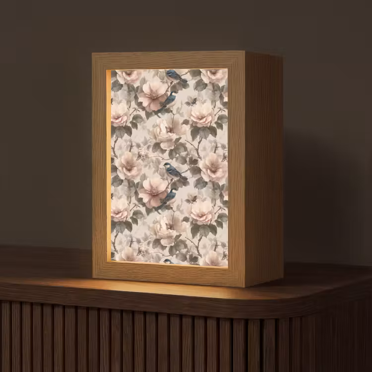 Klassiek - Vogels - Kleurrijk Light Box met kabel (Tafellamp) klein 925 -z3d_website
