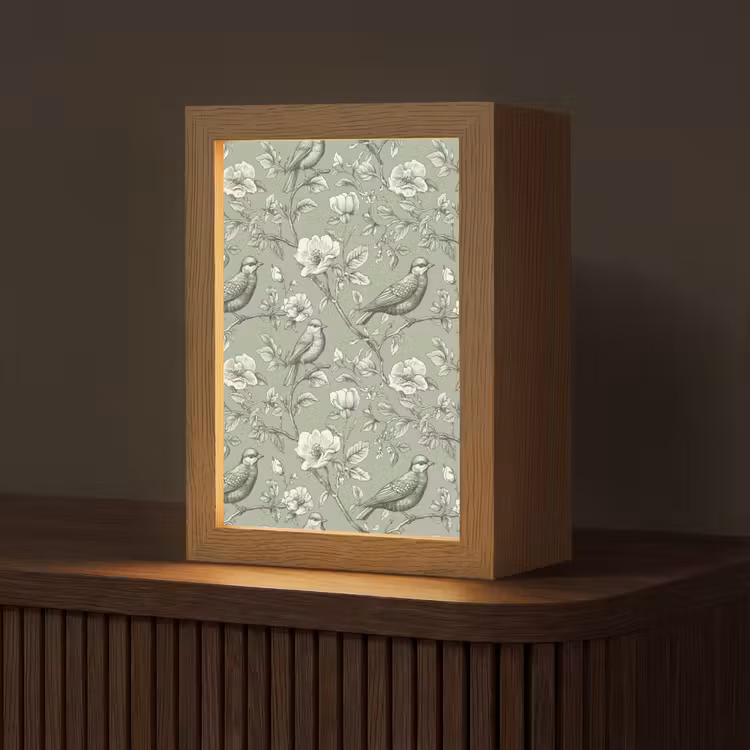 Klassiek - Botanisch - Groen Light Box met kabel (Tafellamp) klein 925 -z3d_website