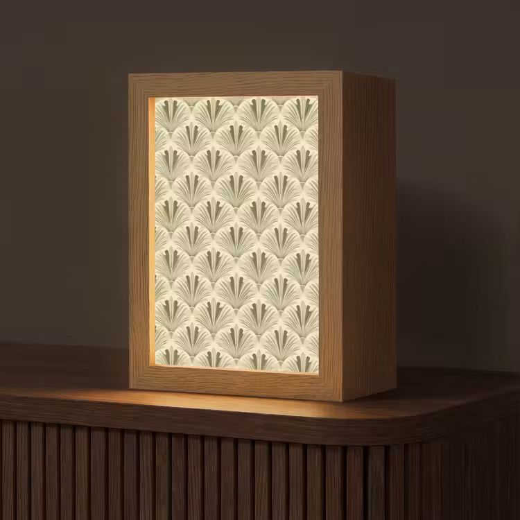 Klassiek - Waaier - Groen Light Box met kabel (Tafellamp) klein 925 -z3d_website