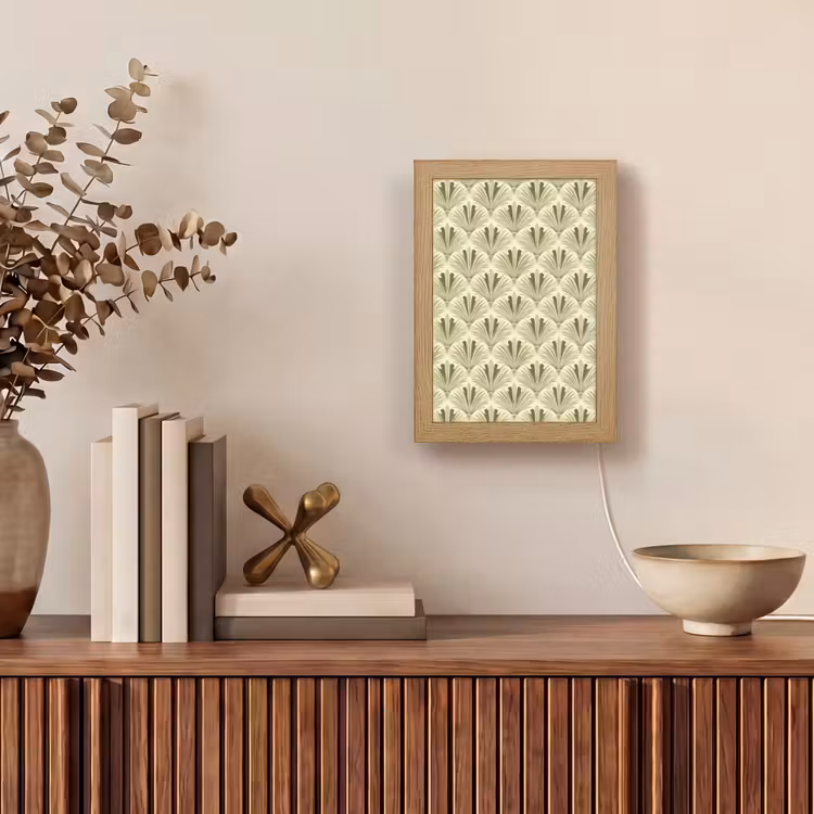 Klassiek - Waaier - Groen Light Box met kabel (Tafellamp) klein 925 -sfeer2