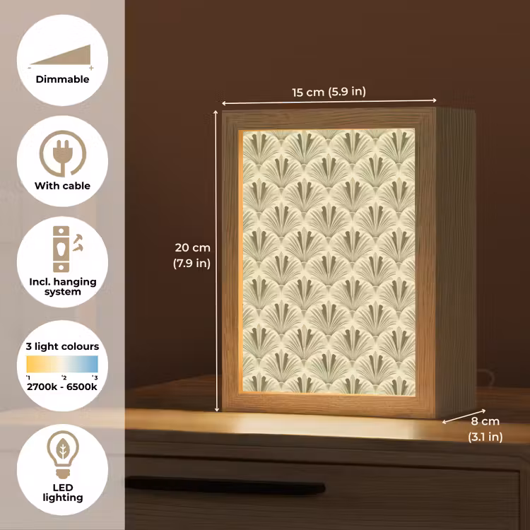 Klassiek - Waaier - Groen Light Box met kabel (Tafellamp) klein 925 -USP_EN