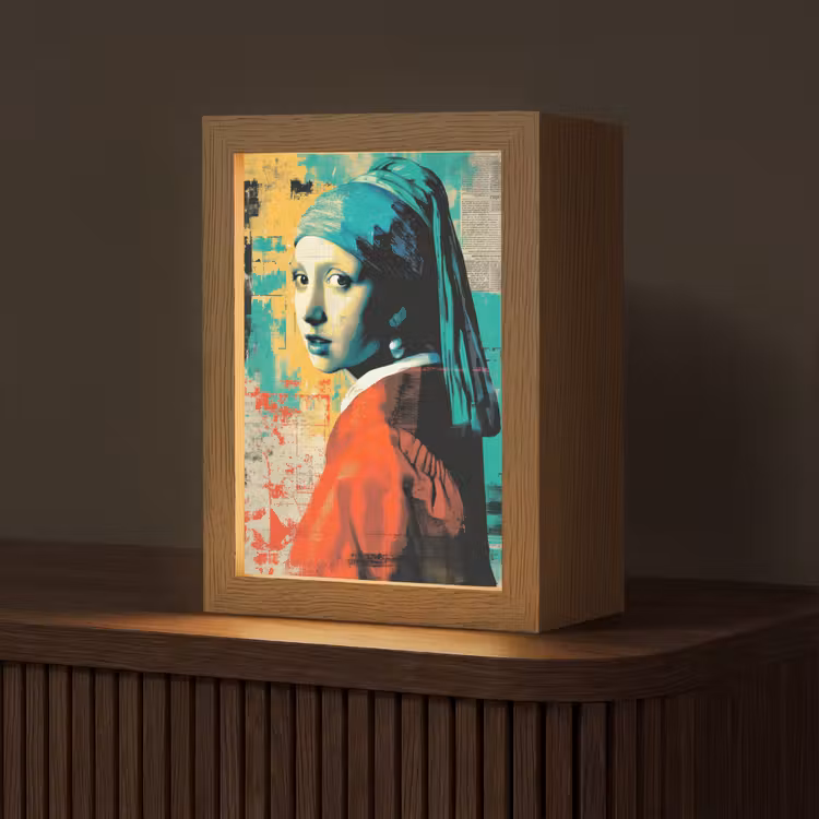Klassiek - Pareloorbel - Streetartstijl - Kleurrijk Light Box met kabel (Tafellamp) klein -z3d_website