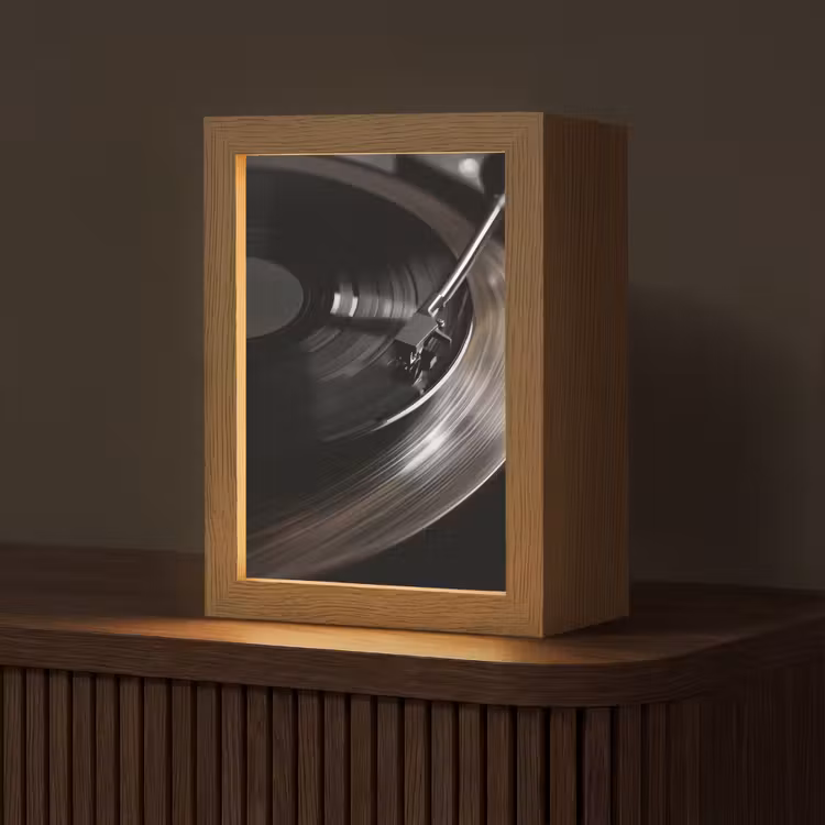 Close-up - Vinylplaat - Platenspeler - Zwart Light Box met kabel (Tafellamp) klein -z3d_website