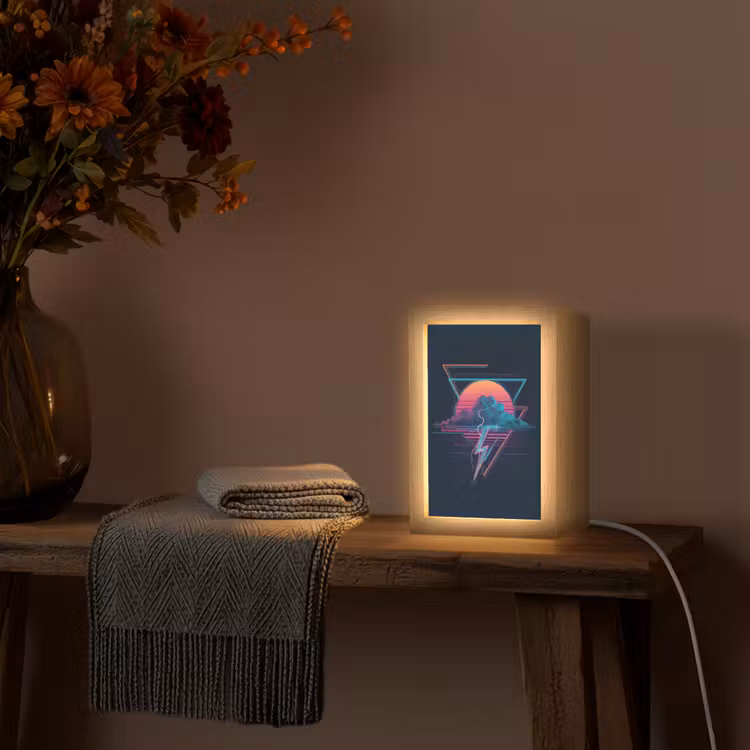 Wolk - Bliksemschicht - Driehoeken - Lijnen Light Box met kabel (Tafellamp) klein -sfeer4