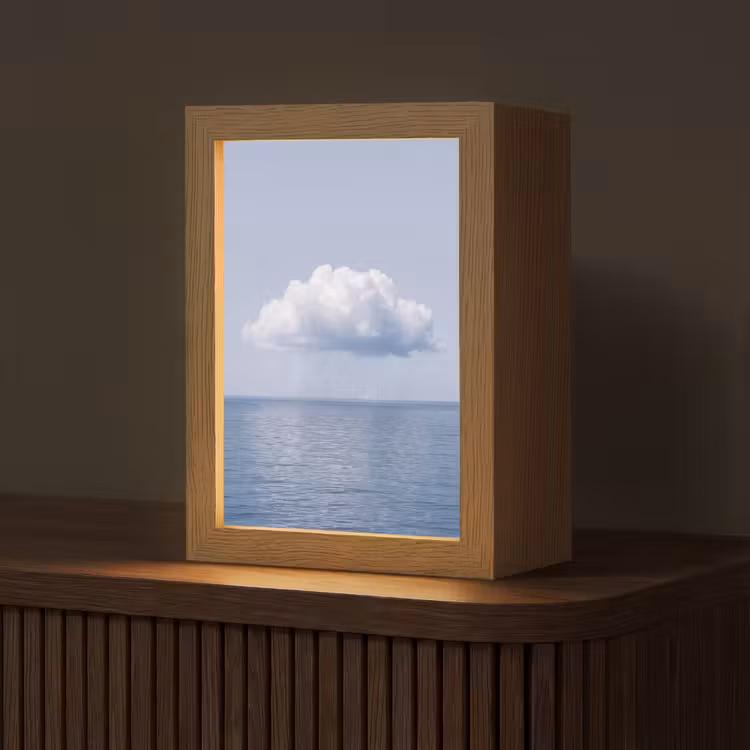 Table Lamp - Cloud - Rain - Nature - Wolk - Regen - Natuur Light Box met kabel (Tafellamp) klein