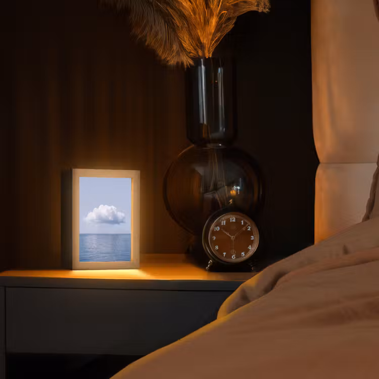 Table Lamp - Cloud - Rain - Nature - Wolk - Regen - Natuur Light Box met kabel (Tafellamp) klein