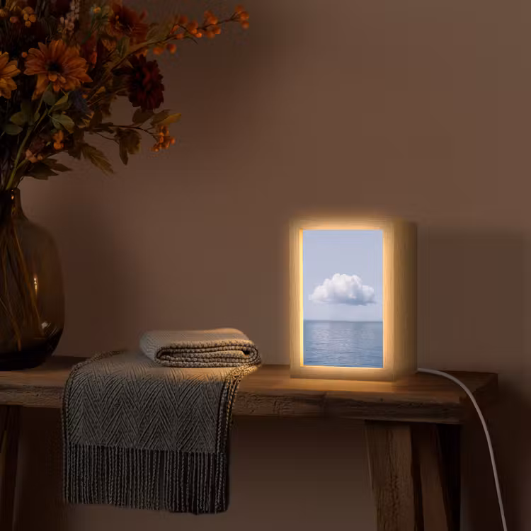 Table Lamp - Cloud - Rain - Nature - Wolk - Regen - Natuur Light Box met kabel (Tafellamp) klein