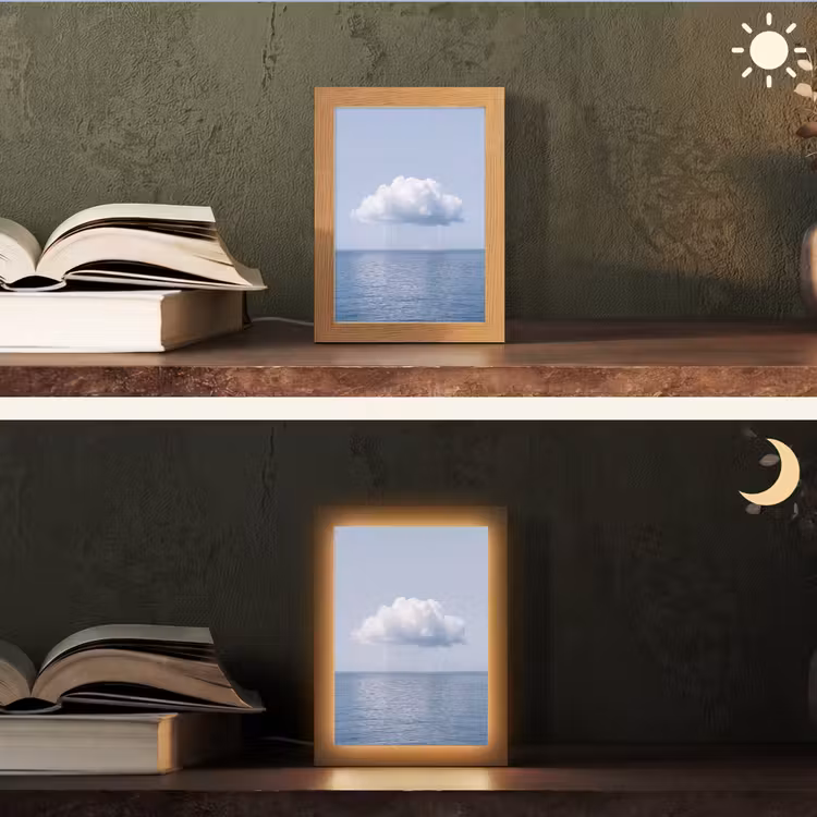 Table Lamp - Cloud - Rain - Nature - Wolk - Regen - Natuur Light Box met kabel (Tafellamp) klein