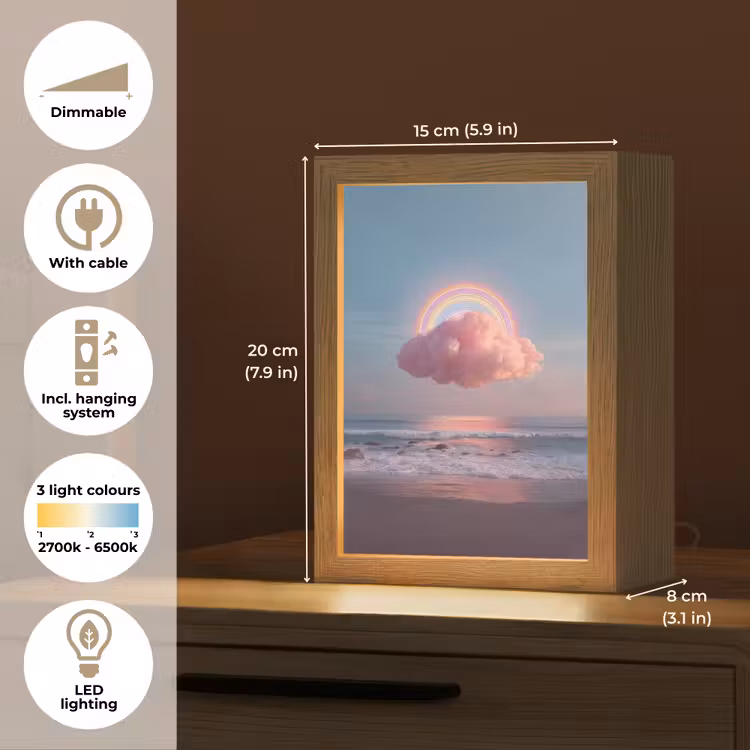 Wolk - Regenboog - Zee Light Box met kabel (Tafellamp) klein -USP_EN