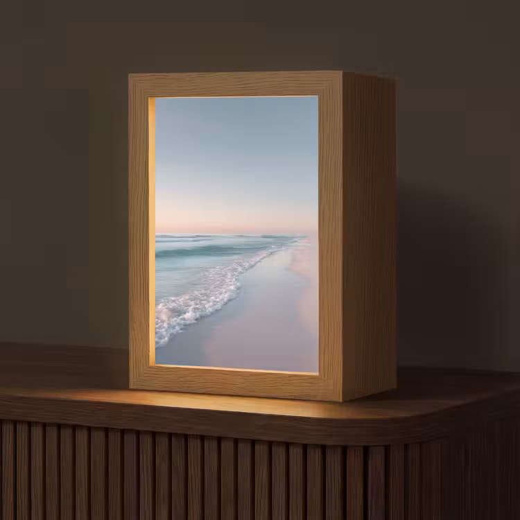 Kustlijn - Pastel - water Light Box met kabel (Tafellamp) klein -z3d_website