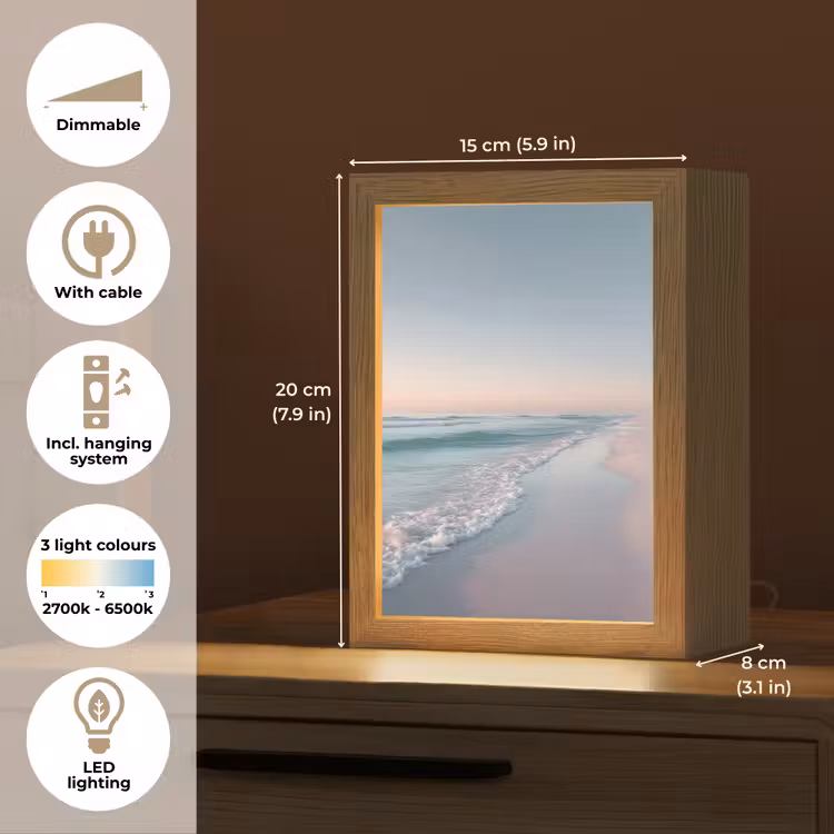 Kustlijn - Pastel - water Light Box met kabel (Tafellamp) klein -USP_EN