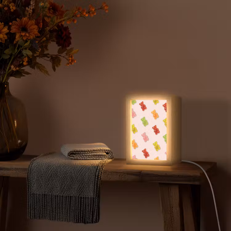 Kleur - Snoep - Roze Light Box met kabel (Tafellamp) klein -sfeer4