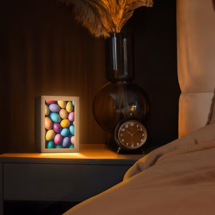 Kleurrijk - Paaseitjes - Spetters Light Box met kabel (Tafellamp) klein -sfeer1