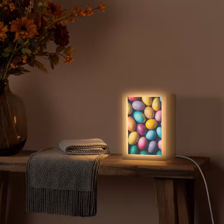 Kleurrijk - Paaseitjes - Spetters Light Box met kabel (Tafellamp) klein -sfeer4