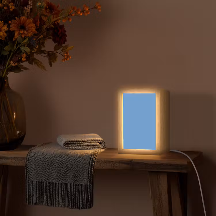 Cornflower - Blue - Blauw Light Box met kabel (Tafellamp) klein 925 -sfeer4