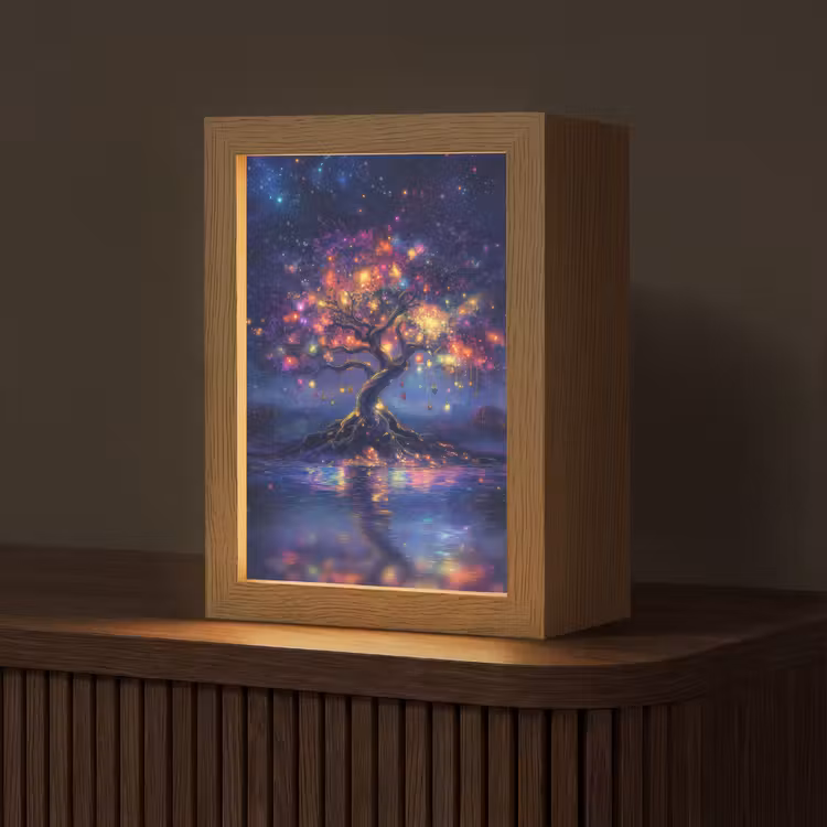 Kosmisch - lichtboom - Kerst - Kleurrijk Light Box met kabel (Tafellamp) klein -z3d_website