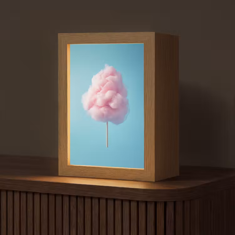 Suikerspin - Zoet - Snoep Light Box met kabel (Tafellamp) klein -z3d_website