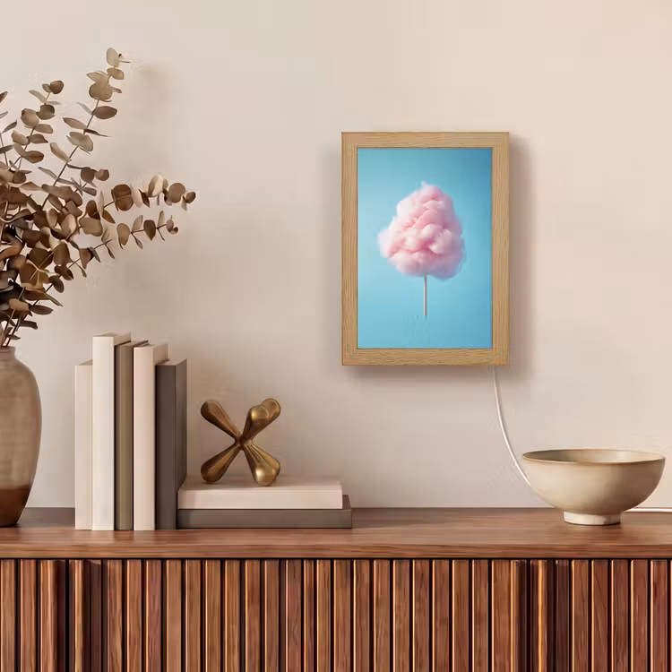 Suikerspin - Zoet - Snoep Light Box met kabel (Tafellamp) klein -sfeer2
