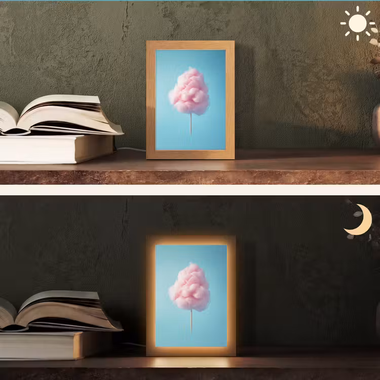 Suikerspin - Zoet - Snoep Light Box met kabel (Tafellamp) klein -sfeer3