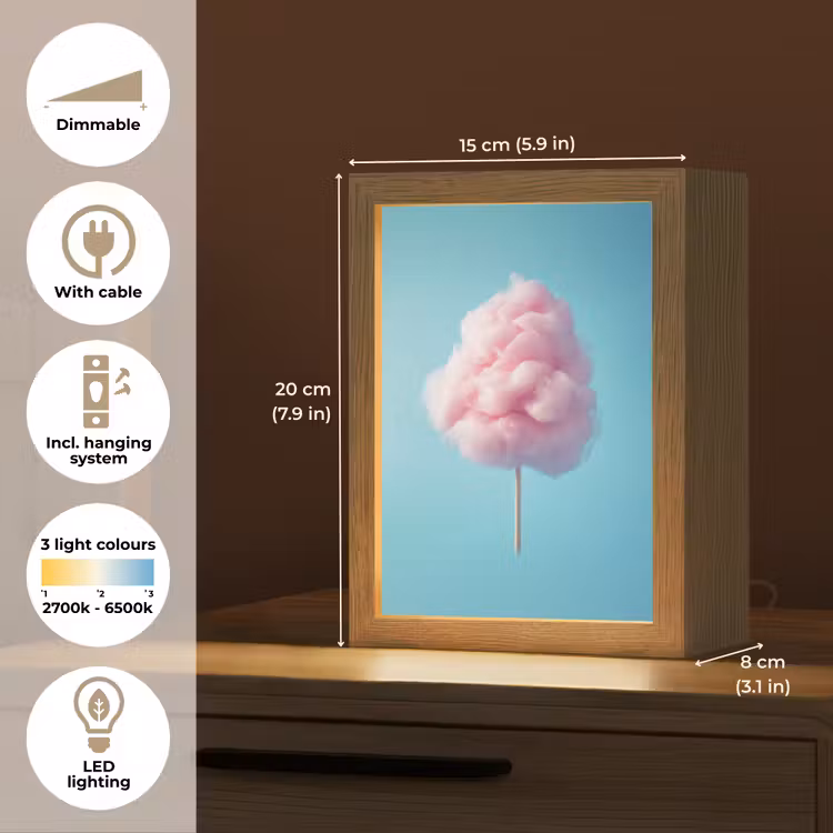 Suikerspin - Zoet - Snoep Light Box met kabel (Tafellamp) klein -USP_EN