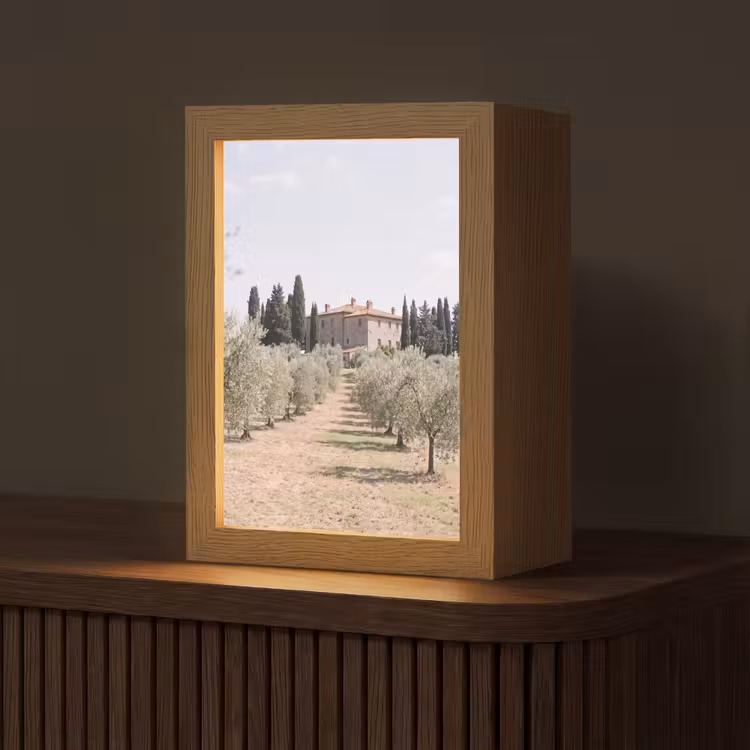 Table Lamp - Country house - olive tree - orchard - Landhuis - olijfboom - gaard Light Box met kabel (Tafellamp) klein