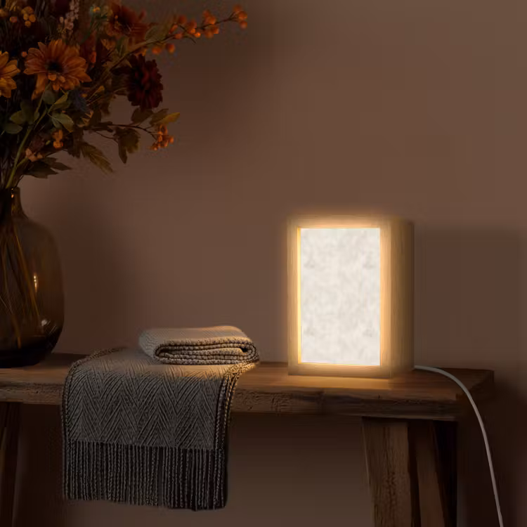 Crèmebeige - Marmer - Aders Light Box met kabel (Tafellamp) klein 925 -sfeer4