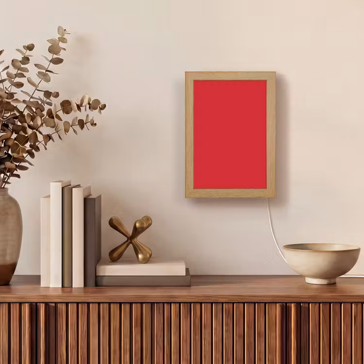 Crimson - Velvet - Rood Light Box met kabel (Tafellamp) klein 925 -sfeer2