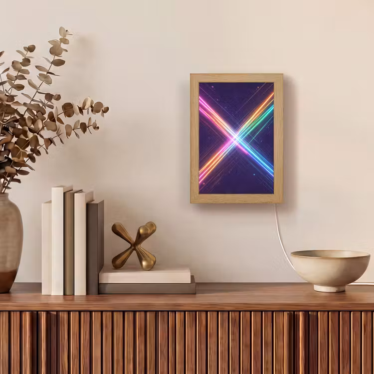 Kruisen - Lasterstralen - Neon Light Box met kabel (Tafellamp) klein -sfeer2