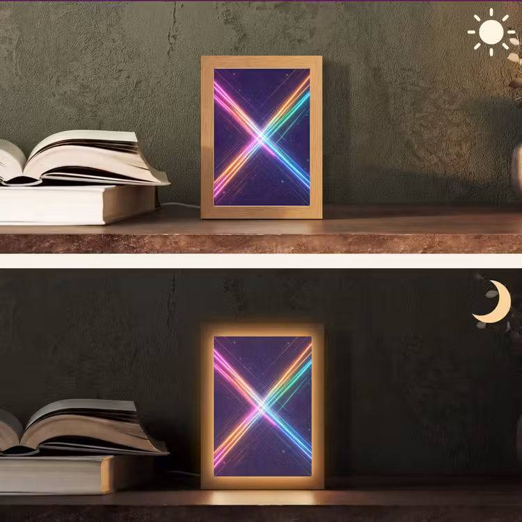 Kruisen - Lasterstralen - Neon Light Box met kabel (Tafellamp) klein -sfeer3