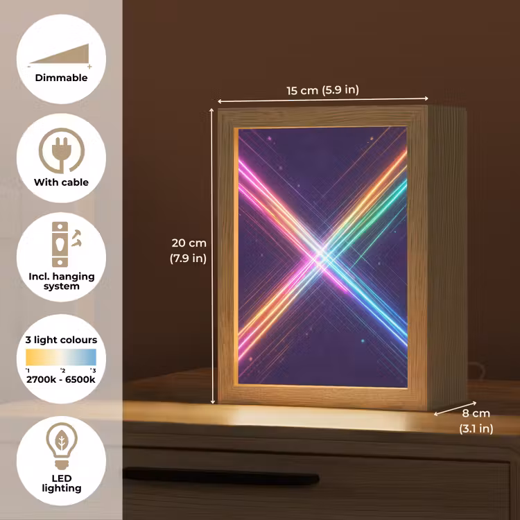 Kruisen - Lasterstralen - Neon Light Box met kabel (Tafellamp) klein -USP_EN