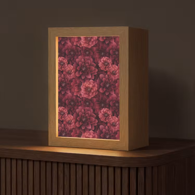 Dahlias - Bloemen - Rood Light Box met kabel (Tafellamp) klein 925 -z3d_website