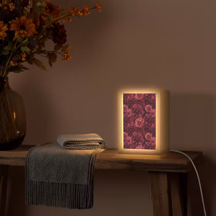 Dahlias - Bloemen - Rood Light Box met kabel (Tafellamp) klein 925 -sfeer4
