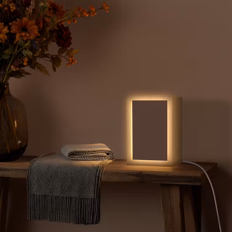 Dark - Chocolate - Bruin Light Box met kabel (Tafellamp) klein 925 -sfeer4