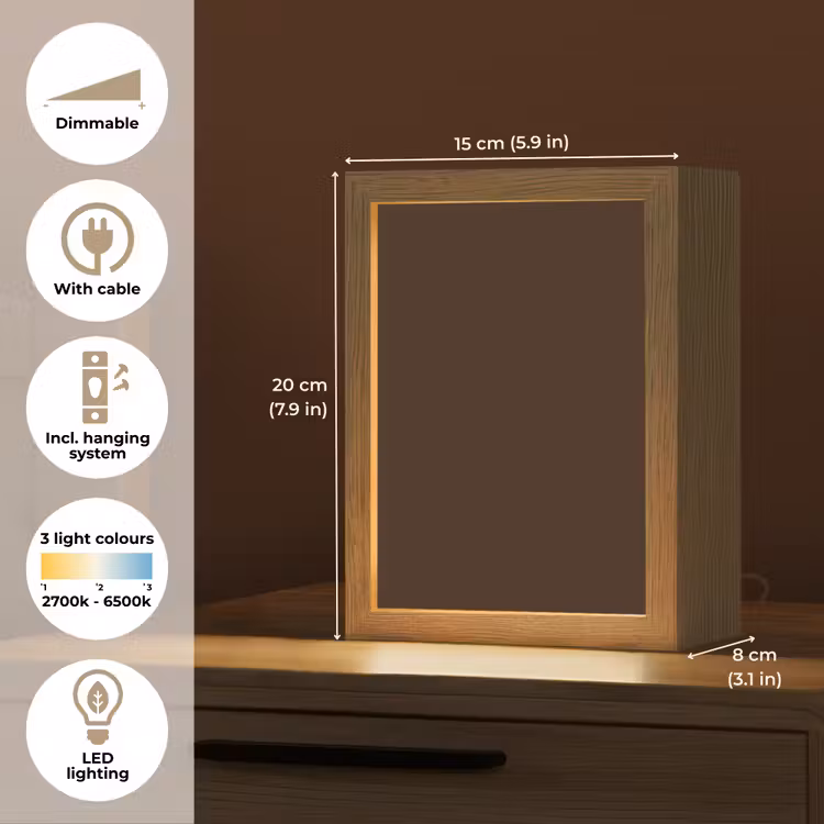 Dark - Chocolate - Bruin Light Box met kabel (Tafellamp) klein 925 -USP_EN