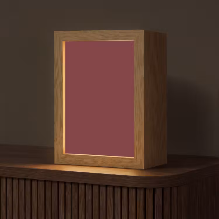 Dark - Garnet - Rood Light Box met kabel (Tafellamp) klein 925 -z3d_website